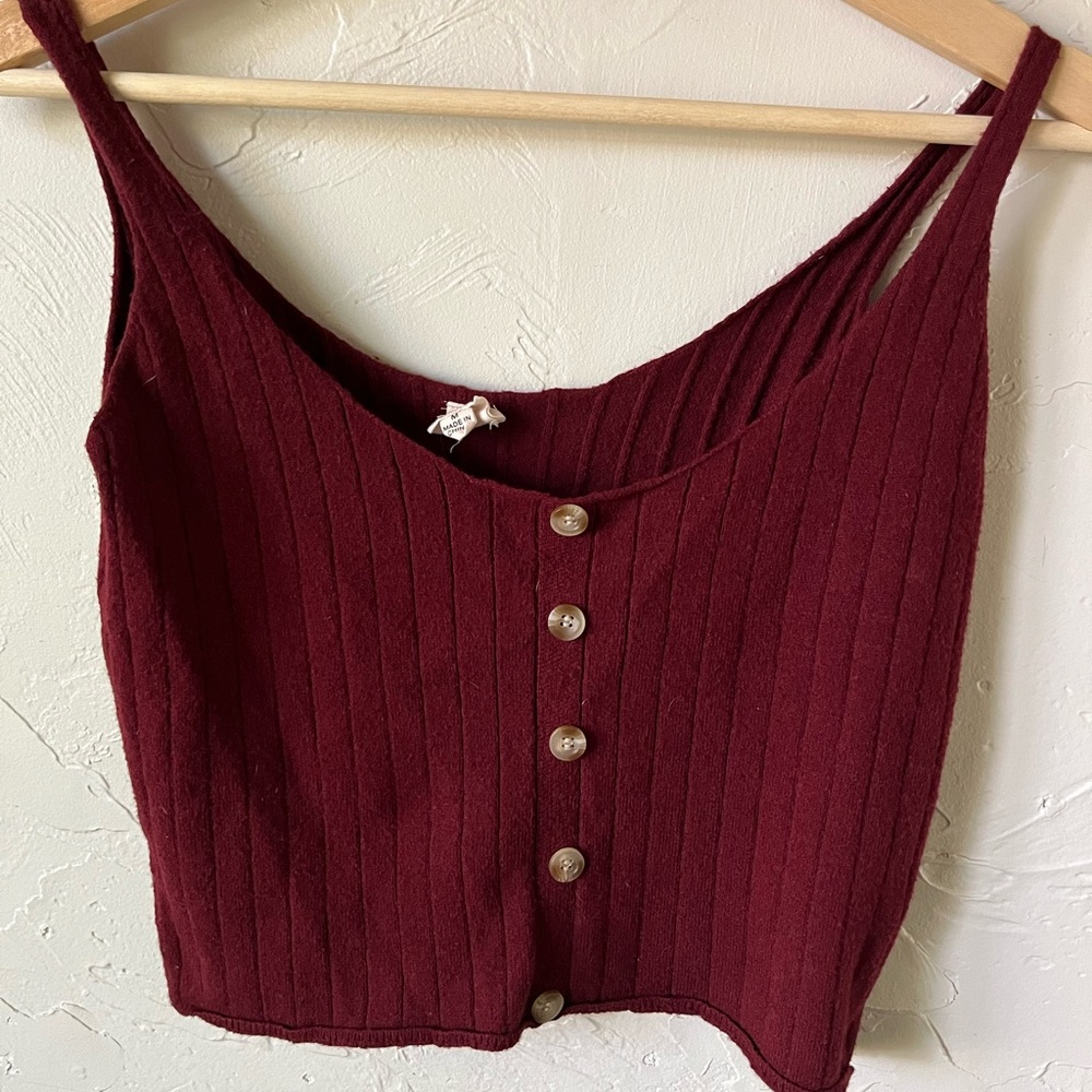 Maroon soft crop top